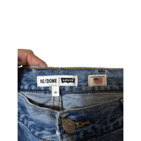 Re/Done Levis Denim Shorts Womens 31 Blue High Rise Cutoff Button Fly Made USA - Picture 5 of 6